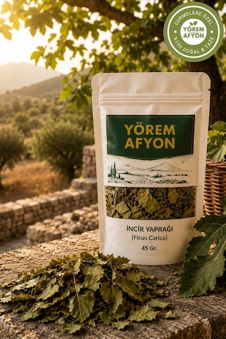 Yörem Afyon Aydın Yöresinden Ege'nin İncisi Bilge Ağaç Hakiki İncir Yaprağı, Fig Leaf Ficus Carica 45gr.