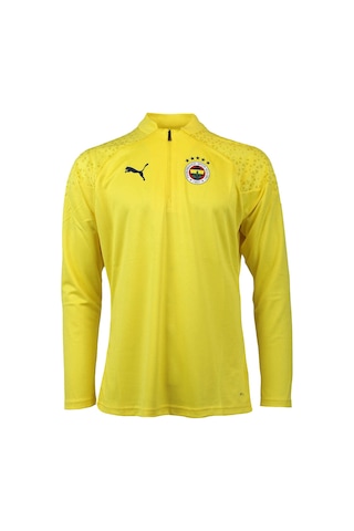 Fenerium Fenerbahçe Lisanslı 23/24 A Takım Futbolcu Yarım Fermuar Sweat Lazer Kutulu + Bileklik Hediye Ahşap Sarı - Siyah
