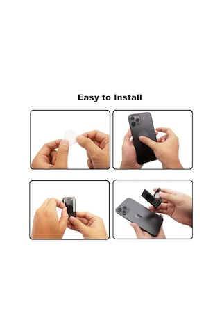 Cep Telefonu Tutucusu, Ultra İnce 360 Dönebilen Telefon Arka Tutucu, Katlanabilir Manyetik Phone Grip Stand, El/yatak İçin Evrensel Manyetik Araç Tutucu Metal Siyah
