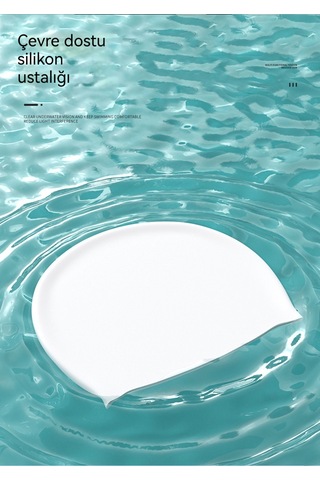 Aurora Çocuk Silikon Düzşapka Su Geçmez Düz Renk Büyük Meşap Kası Beyaz