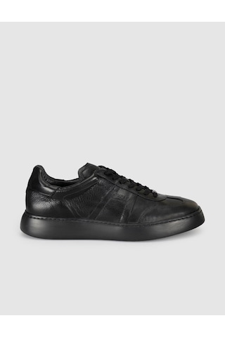 Cabani Siyah Hakiki Deri Erkek Sneaker Ayakkabı