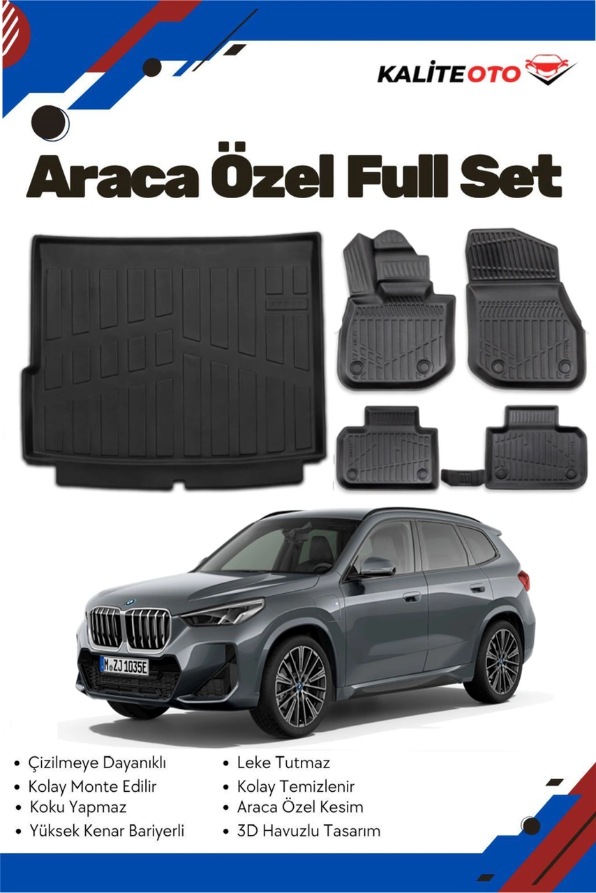 Bmw İx1 2025 Model Yumuşak Paspas+bagaj Havuzu Seti