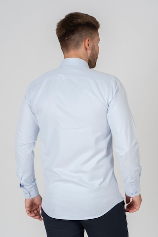 White Stone Verona Pamuklu Regular Fit Düz Gömlek Buz Mavisi