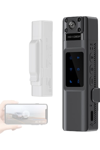 Tenfowee 1080p Full Hd Çok Amaçlı Kamera, 170 Geniş Açı, Wifi İle Telefon Bağlantısı, Gizli İrfalı Led, Sırt Klembi Tasarımı, Spor/kaydım/monitörleme Siyah