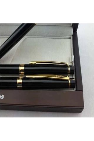 Scrikss 35 Siyah Gold Dolma&Tükenmez&Versatil Üçlü Set