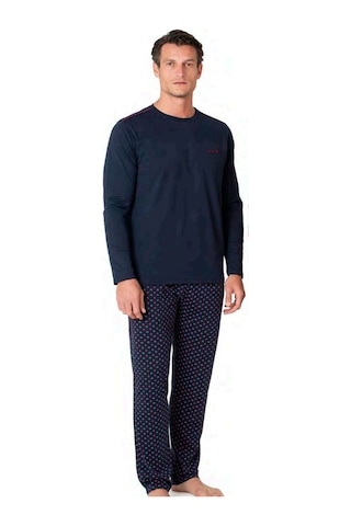 Pierre Cardin 6099 Erkek Uzun Kollu Bisiklet Yaka Pijama Takımı-lacivert Lacivert