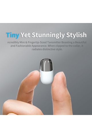 Samdoo Beyaz Kablosuz Kolluk Mikrofonu, Şarj Kutusu İle Gürültü Engelleme, Type-c Bağlantı, Hemen Kullanıma Hazır