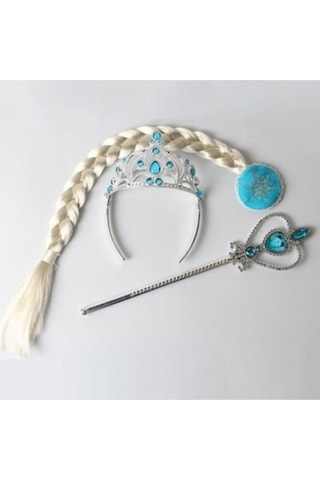 Frozen Elsa Saç Taç Asa Set 3lü Msc264 1-12 Yaş