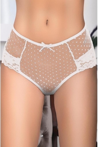 Sistina Bayan Beyaz Puanlı Dantelli Külot Margarita 1007 Beyaz
