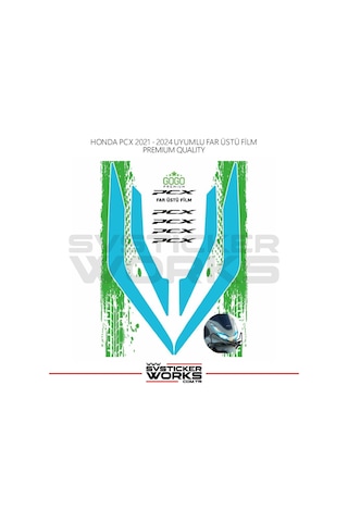 Honda Pcx Far Filmi Sticker Şeffaf Folyo 2021 - 2024 İnce Model Mavi