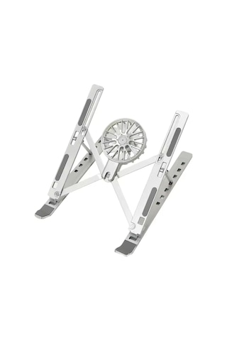 Shopytech Fanlı Katlanır Laptop Notebook Standı 7 Kademeli Yükseklik Alüminyum Alaşım 16 İnc Uyumlu