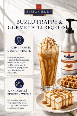 Simonelli Profesyonel Karamel Sos 2500 G Kahve ve Tatlı Sosu + Dozaj Pompası Dahil