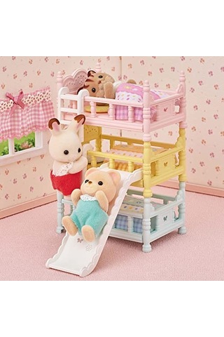 Sylvanian Families Epoch Üç Katlı Ranza Seti, Oyuncak Abanoz - Beyaz