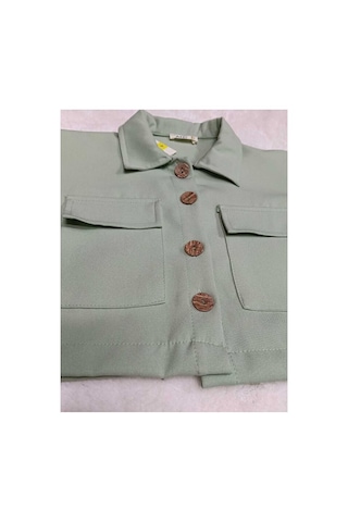 Bubiee Baby Su Yeşili Üst Krop Alt Pantolon 2'li Takım Yeşil