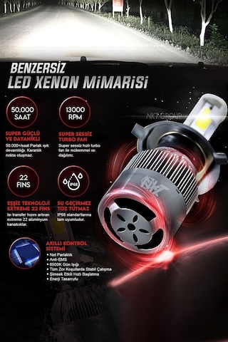 Opel Astra J K 2010 Sonrası Kısa Far Xenon Led Şimşek Etkili Beyaz H7