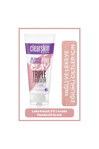 Avon Clearskin Leke Karşıtı 3'ü 1 Arada Pembe Kil Scrub 75 ML