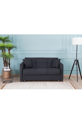 Kilim Mobilya Adonis Çift Kişilik Yataklı Kanepe 140 Mat Siyah