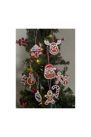 10 Lu Yılbaşı Ağacı Süs Seti Noel Temalı Dekoratif Çam Ağacı Süsleri Diğer