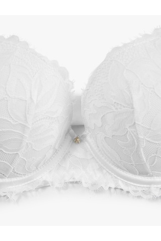 Koton Destekli Metal Aksesuarlı Ekstra Dolgulu Dantelli Bridal Maximizer Sütyen Beyaz 6slk10023mk