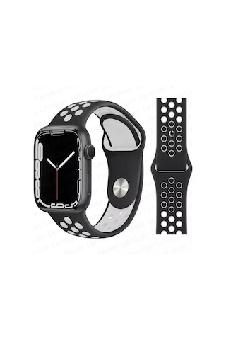 Apple Uyumlu Watch 9-8-7-6-5-4-3-se-ultra-ultra 2 / 42-44-45-49 Mm Delikli Silikon Spor Kordon