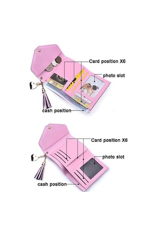 Trendooze Linjinxu Kadın Cüzdanı Püsküllü Üçlü Timsah Desenli Kartlık Yılanlı Siyah Para Kesesi Diğer