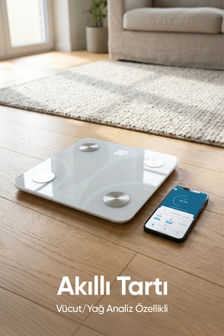 Glorifar Fitscale Bluetooth Beyaz Vücut Analiz Tartısı Diğer