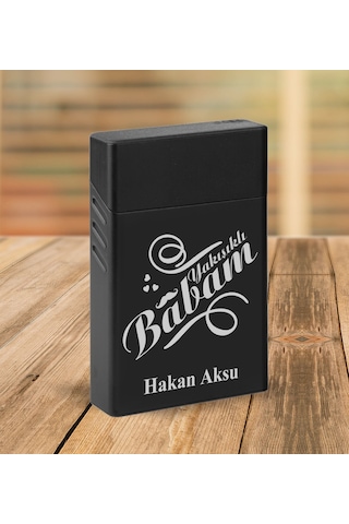 Bk Gift Kişiye Özel İsimli Baba Temalı Siyah Metal Kalem&çakmak&sigara Kutusu&kartlık-cüzdan Hediye Seti, Sevgiliye Hediye-6, Babaya Hediye, Babalar G