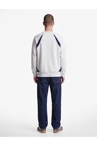 Koton Renk Bloklu Bisiklet Yaka Uzun Kollu Baskılı Sweatshirt Gri 7wam70027mk