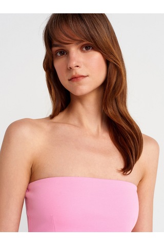Dilvin 31860 Straplez Top-pembe Pembe