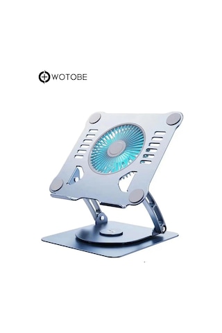 Ayarlanabilir Metal Laptop Standı Fanlı Notebook Tutucu Alüminyum Macbook Uyumlu Yükseltici