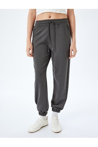Koton Beli Bağcıklı Pamuk Karışımlı Oversize Jogger Eşofman Altı Antrasit 5sal40109ık Antrasit