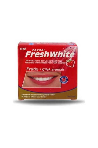 Favori Fresh White Çilek Aromalı Parlatıcı ve Beyazlatıcı Diş Bakım Tozu 50 G