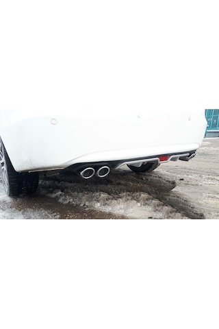 Honda Civic Fb7 Uyumlu Gri Difüzör 4 Krom Egzoz Görünümlü Difizör Arka Ek Body Kit