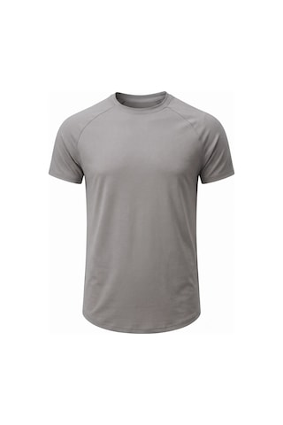 Genius Store Erkek Spor Tişört Fitness Antrenman Tişörtü Oval Kesim Likralı Süprem Reglan Kol Oval-t22 Gri
