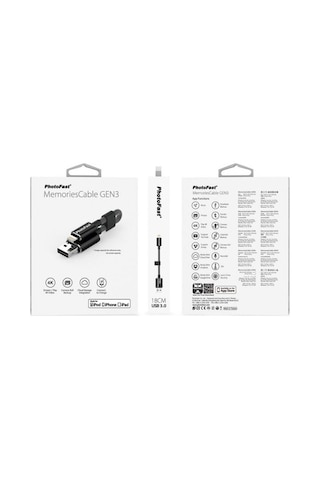 Photofast Memoriescable Gen3 Lightning MCG3U3BK64GB 64 GB Usb 3.0 Flash Bellek