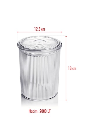 9'lu Barok Yuvarlak Büyük Kavanoz Seti & Saklama Kabı & Erzak Kabı 9 2000 Ml Çok Renkli