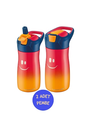 Maped Picnik Gülen Yüz Figürlü Çelik Matara 580 Ml 2 Li Set Kırmızı-turuncu 0002ktst