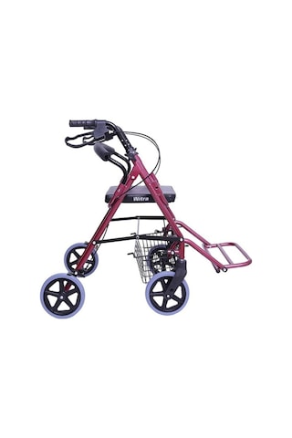 Comfort Tage Ayak Pedallı Rolatör Aluminyum Rolatör 4 Tekerli Yürüteç Rollatör Lüx Oturaklı
