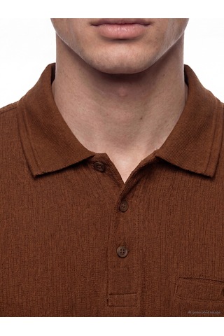 Lcwaıkıkı Classic Kahverengi Standart Fit Polo Yaka Strüktürlü Erkek Tişört