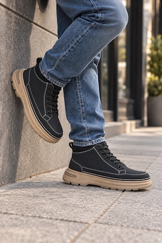 In Step Canda Erkek Lacivert Nubuk Bağcıklı Casual Bot / Günlük Ayakkabı