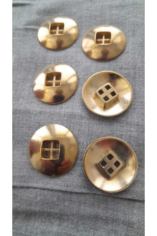 Gold Kaplama Metal Düğme 27 Mm 6 Adet