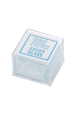 24X24 Mm Lamel 100 Lük Kutu - Mikroskop Slayt için- Cover Glass