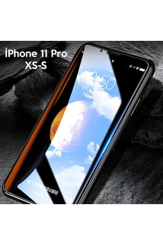 Wk Apple Uyumlu iPhone 11 Pro 5.8 Kingkong Curved Tempered Cam Ekran Koruyucu Siyah