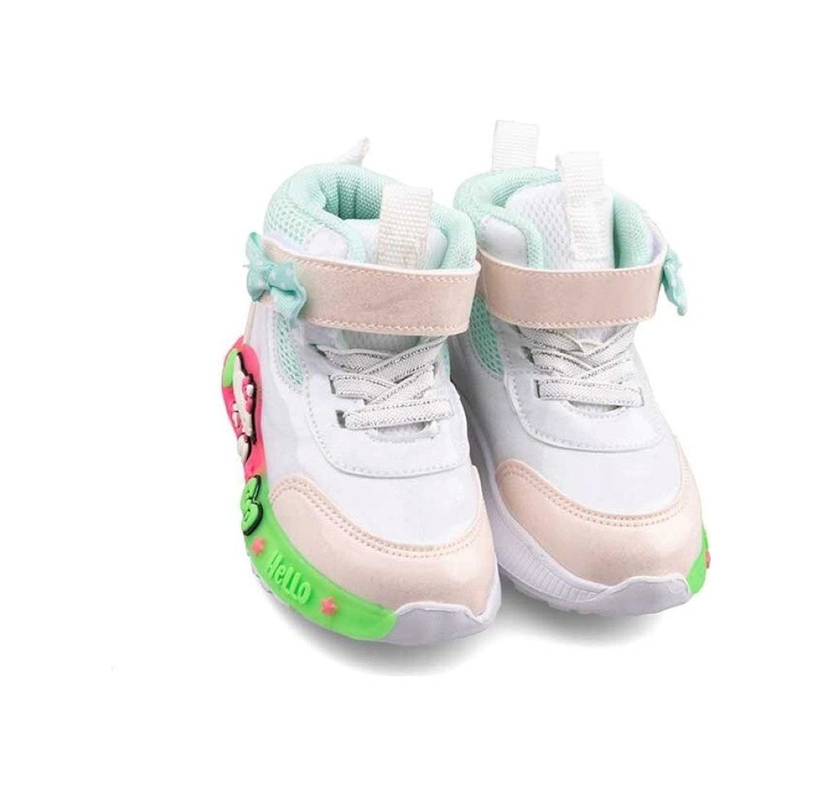 150 Kız Bebek Işıklı Spor Bot Beyaz/pudra