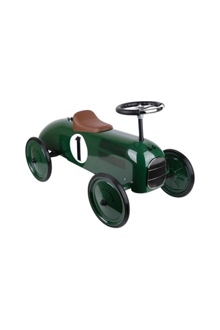 Vintage Klasik Metal Pedal Araba Yesil Sessiz Tekerlekli Cocuk Oyuncak Yarıs Aracıdır Çok Renkli