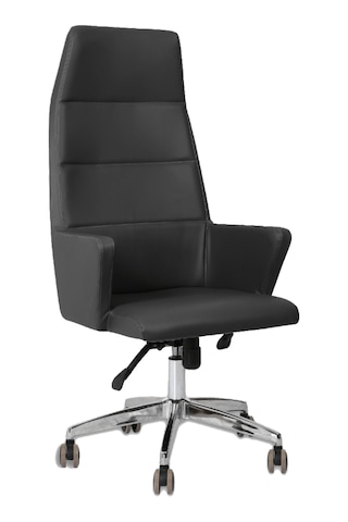 Hunt Mobilya Vaga Krem Deri Ofis Yönetici Koltuğu Siyah