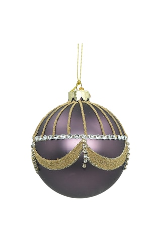 Yılbaşı Topu Cam Koyu Mavi 8cm