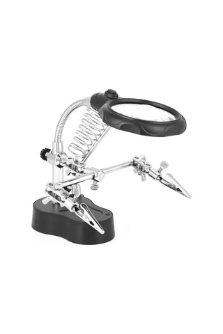 Lemestar Led Işık Ve Büyüteçli Tamir Yardımcı Klembi - Çalışma Masası Pil Yok - Te-801