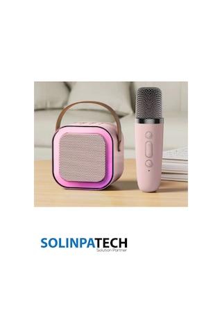 Karaoke Mikrofonlu Kablosuz Bluetooth Rgb Led Işıklı 5 Ses Efektli Hd Stereo Ses Usb/sd K12 Hoparlör