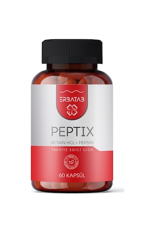 Erbatab Betain Hcl + Pepsin Takviye Edici Gıda 60 Kapsül